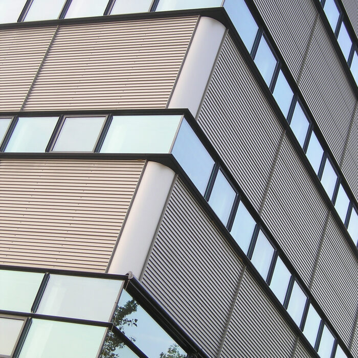 Big office with glass and metal