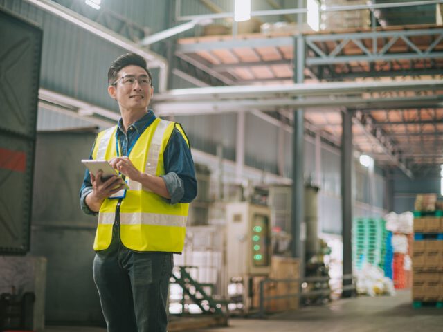 Man in warehouse